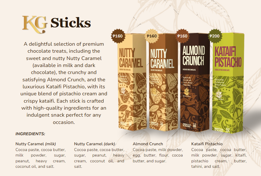 Nut Collection — product menu with prices